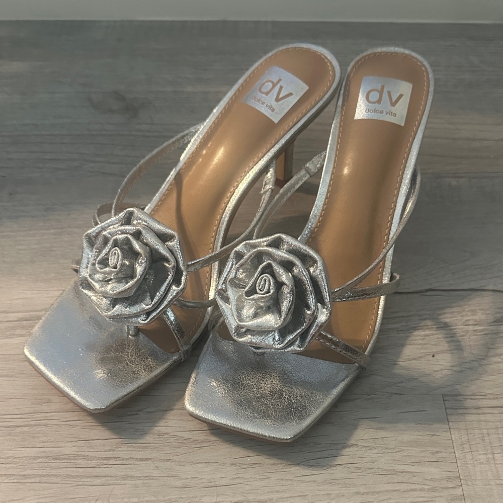 DV by Dolce Vita Metallic Silver Zelly Heels